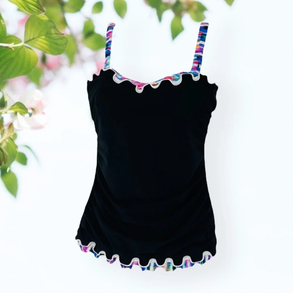 PROFILE by Gottex Ruffle Edge Underwire Top 32D - Picture 2 of 6